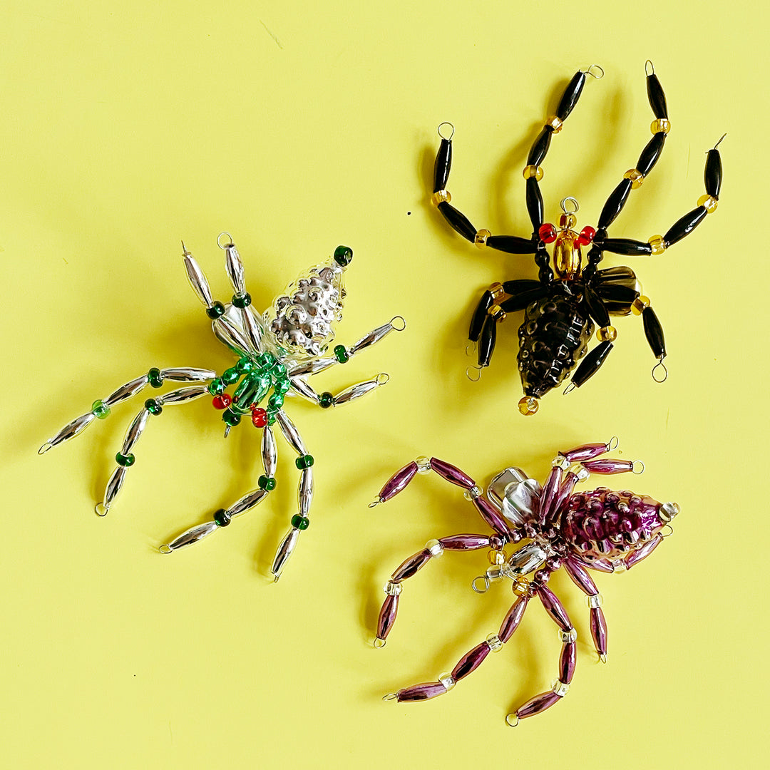 Spider Glass Bead Clip Ornament