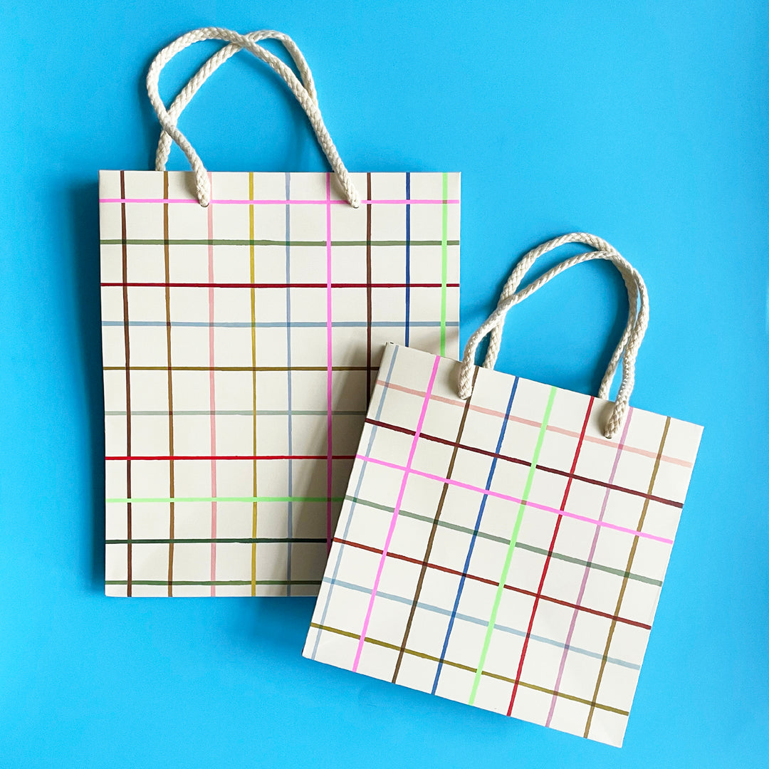 Colorful Grid Gift Bags