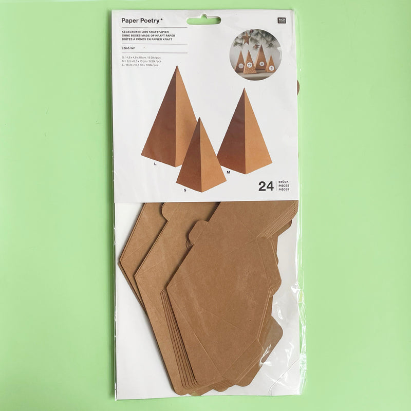 Kraft Paper Trees Fillable Advent Calendar