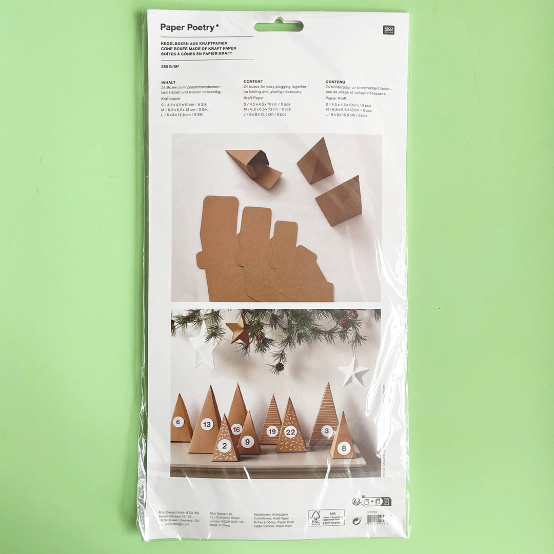 Kraft Paper Trees Fillable Advent Calendar