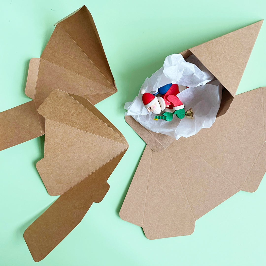 Kraft Paper Trees Fillable Advent Calendar