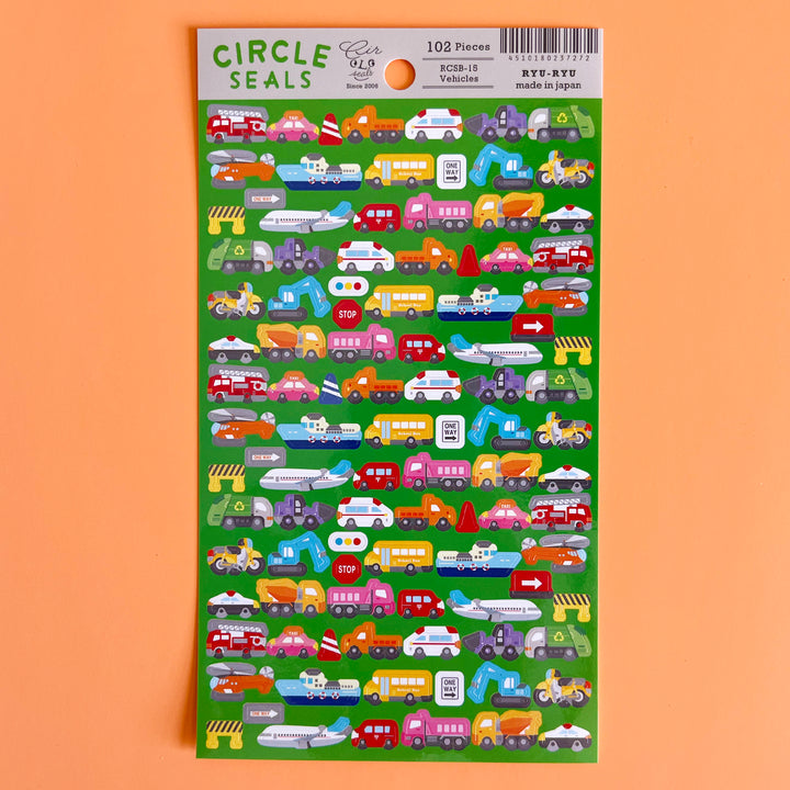 Tiny Vehicles Sticker Sheet