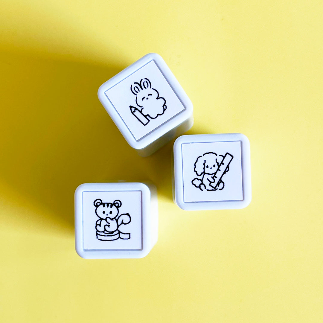 Set of 3 Crafty Animal Stamps