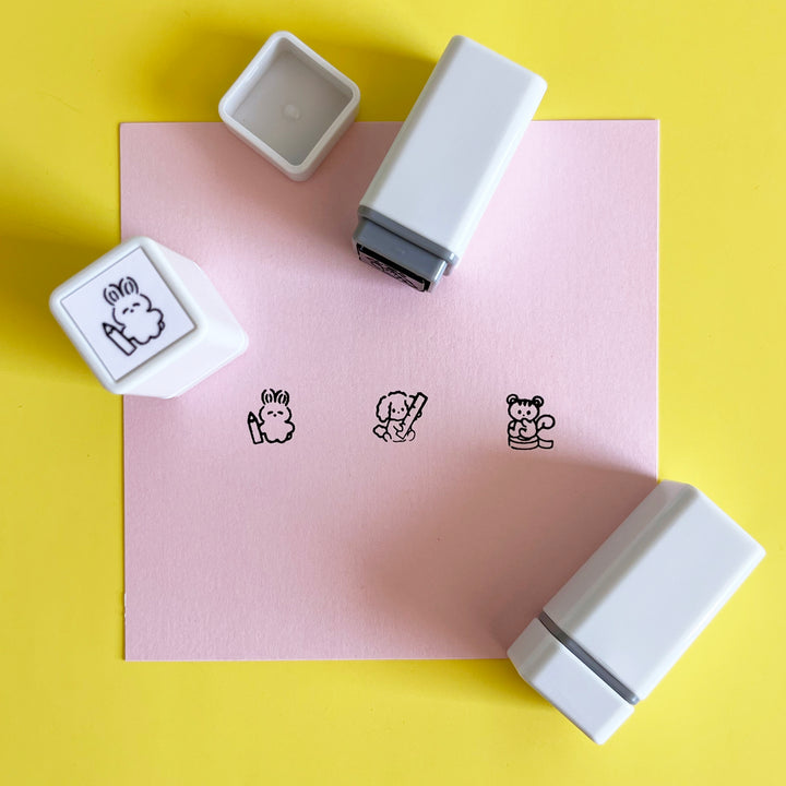 Set of 3 Crafty Animal Stamps
