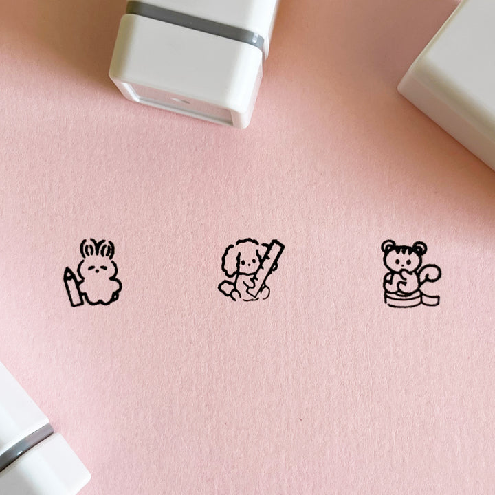 Set of 3 Crafty Animal Stamps