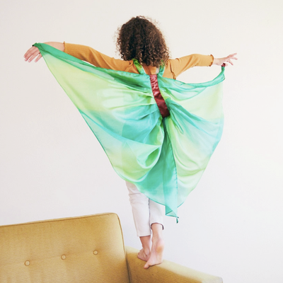 Green Silk Dress Up Wings