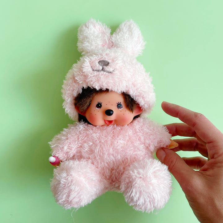 Sitting Fluffy Bunny Monchhichi