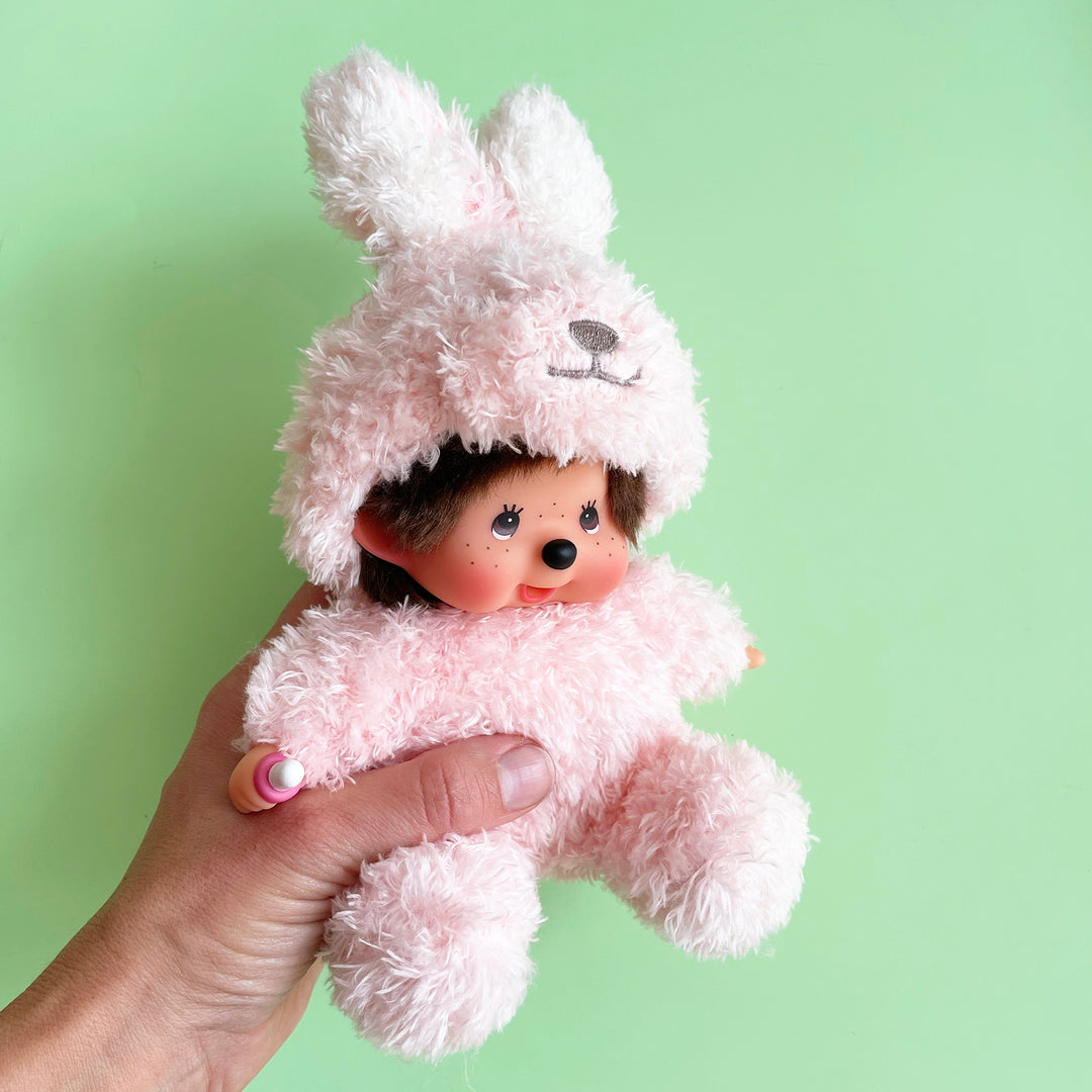 Sitting Fluffy Bunny Monchhichi