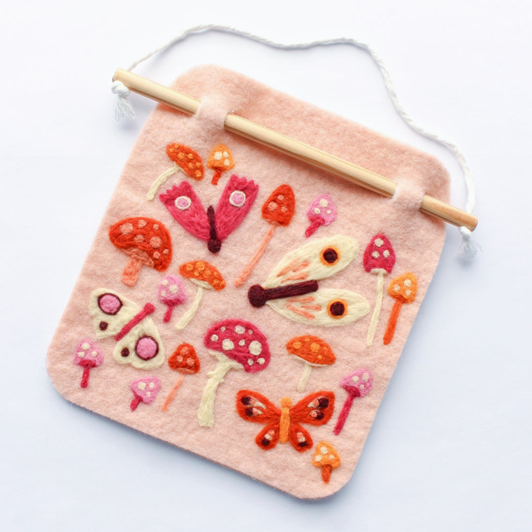 Moth and Mushroom Needle Felting Kit