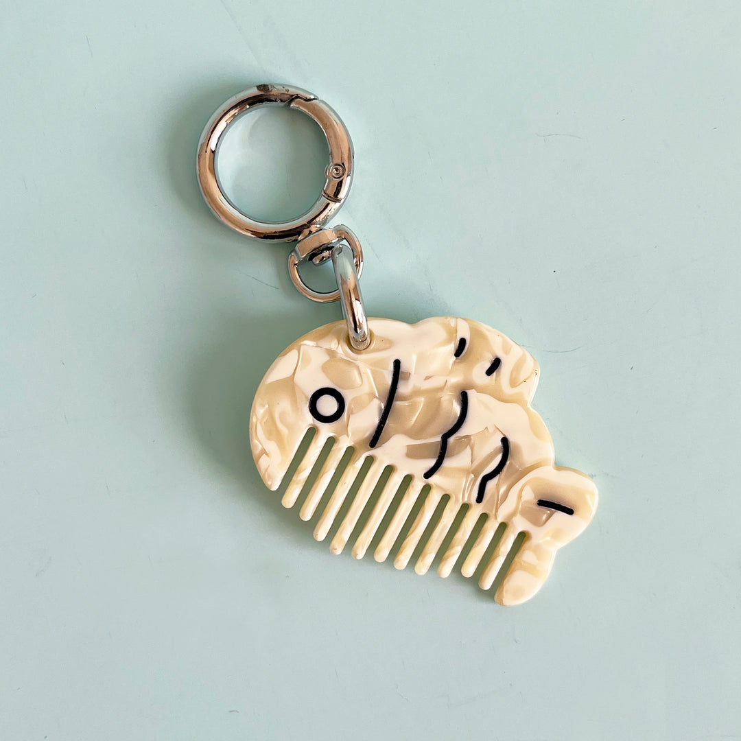 Mini Cartoon Hair Comb Key Ring