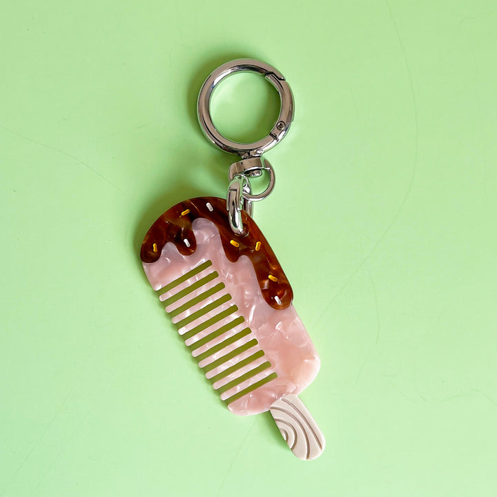 Mini Cartoon Hair Comb Key Ring