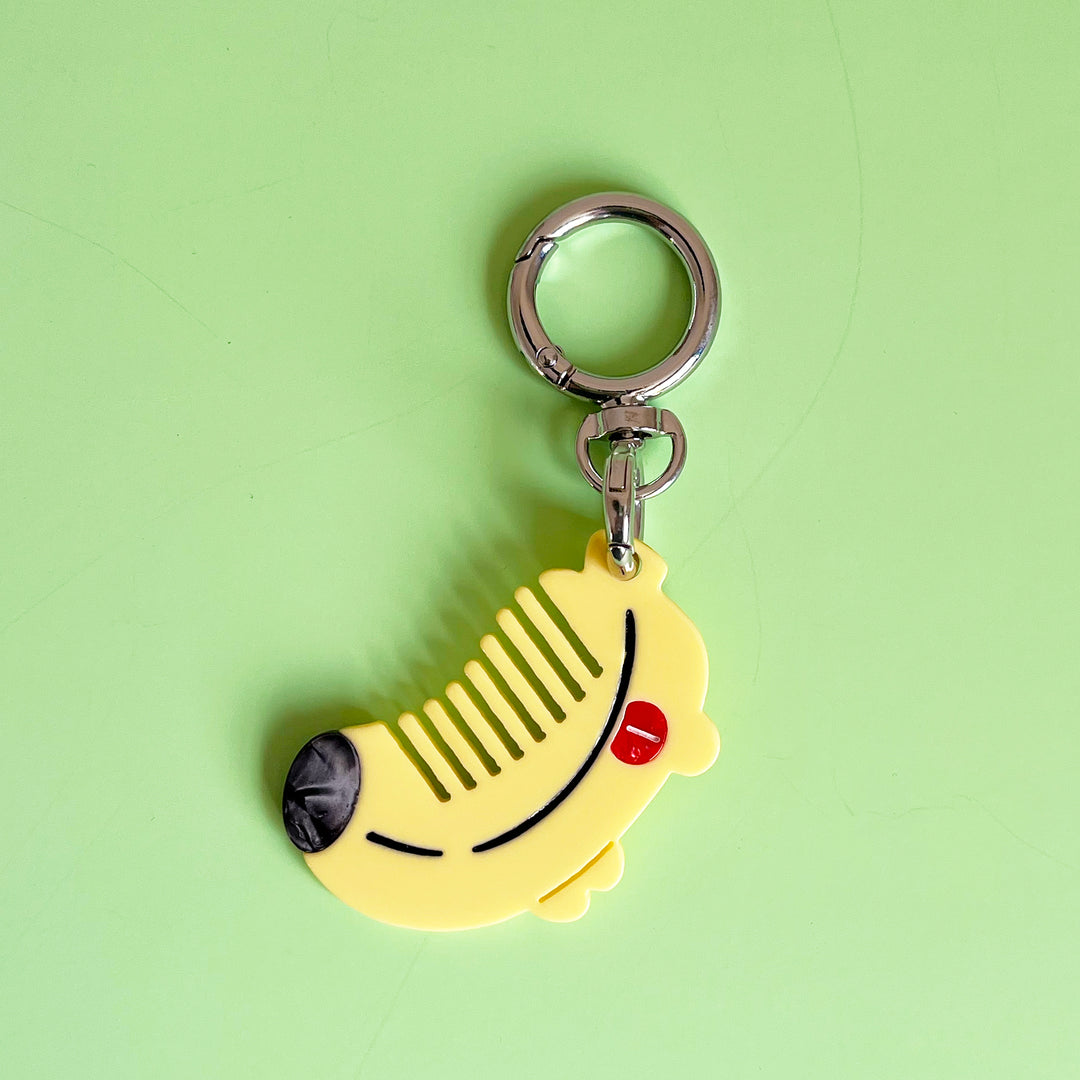 Mini Cartoon Hair Comb Key Ring