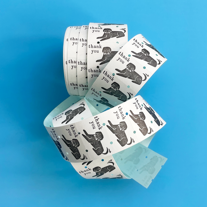 "Thank You" Black Dog Washi Sticker Label