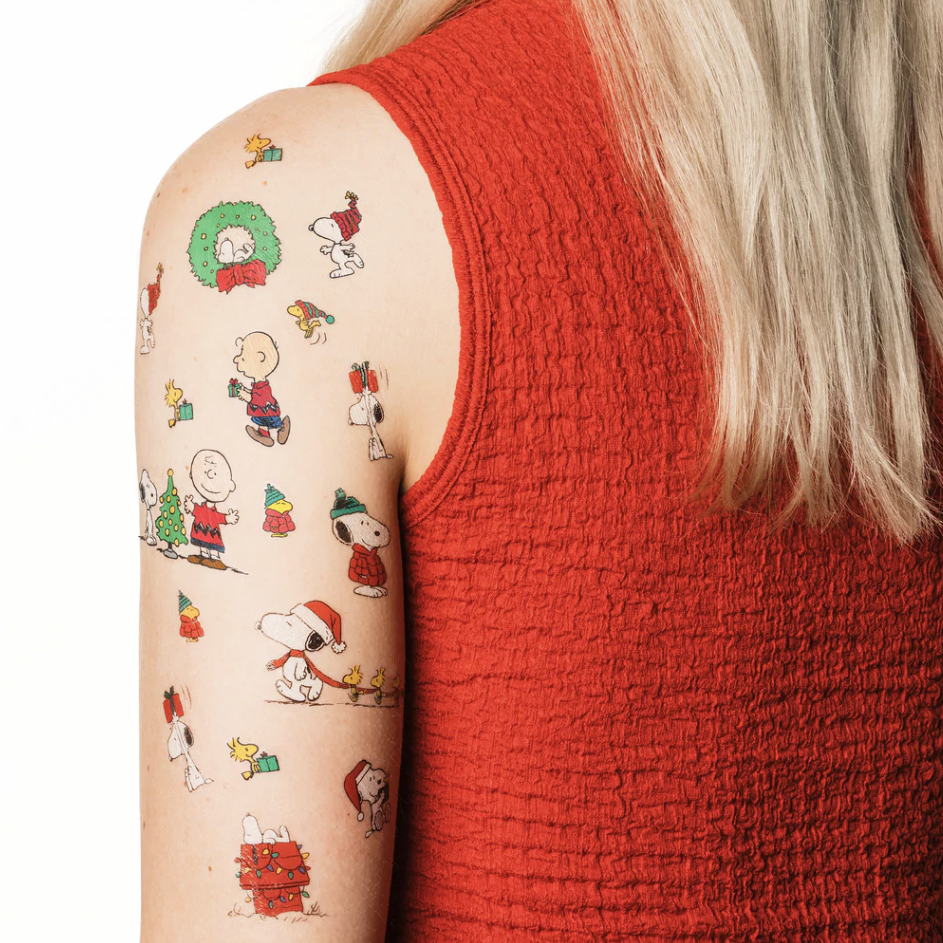 Peanuts Holiday Tattoo Sheet