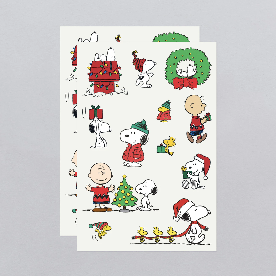 Peanuts Holiday Tattoo Sheet