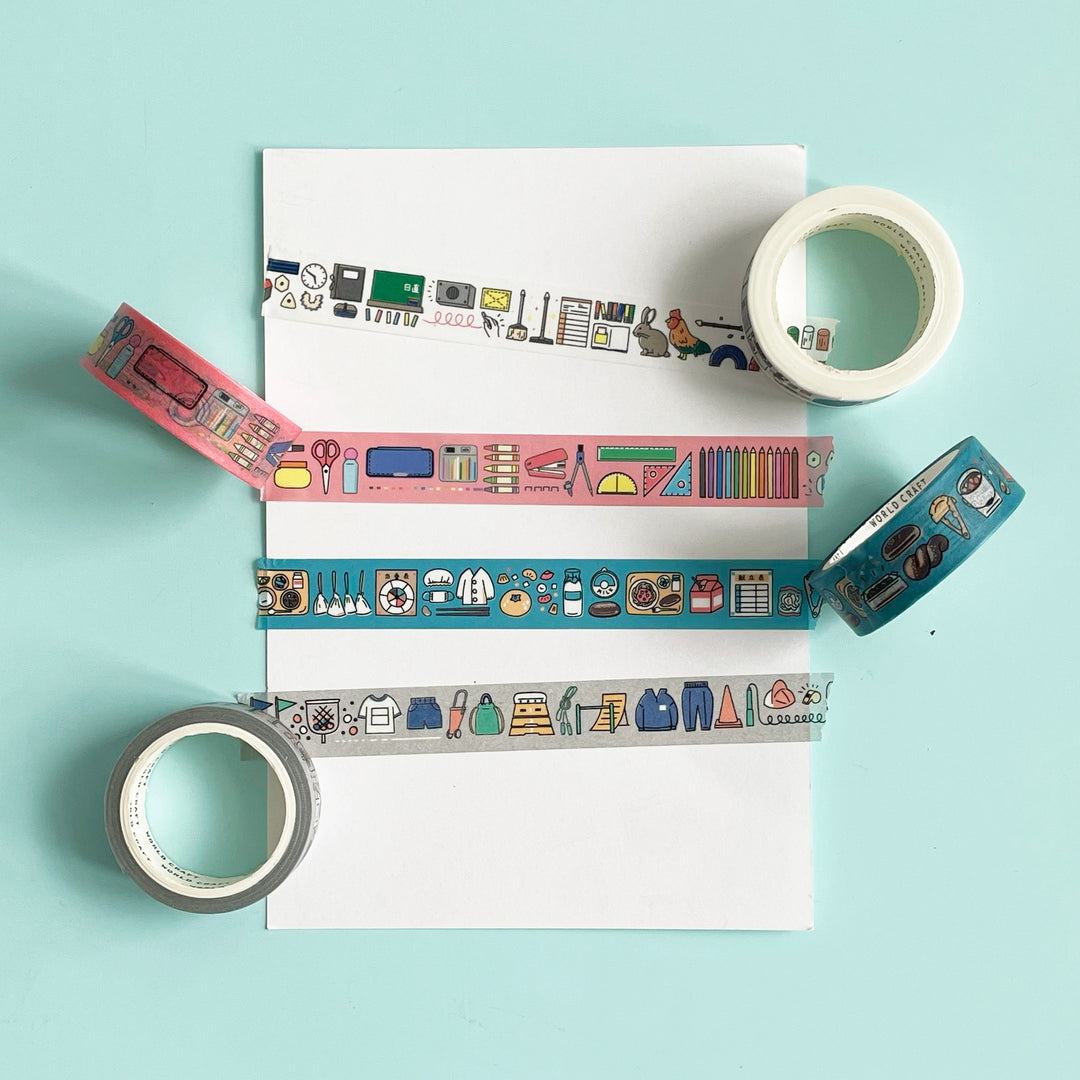 School Days Illustrated Washi Tape