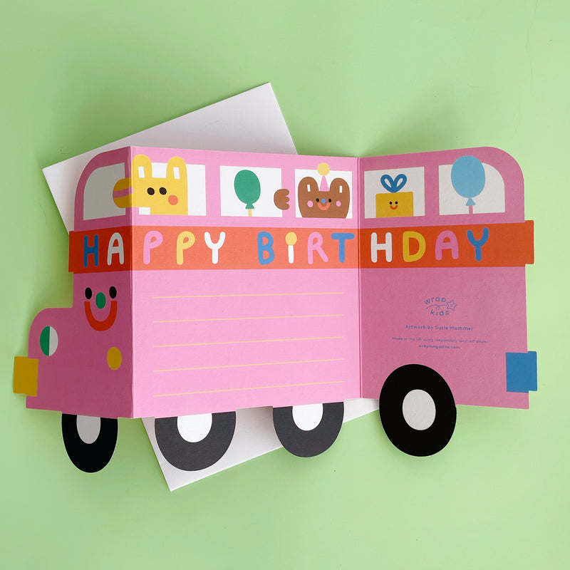 Large Birthday Bus Fold Out Card