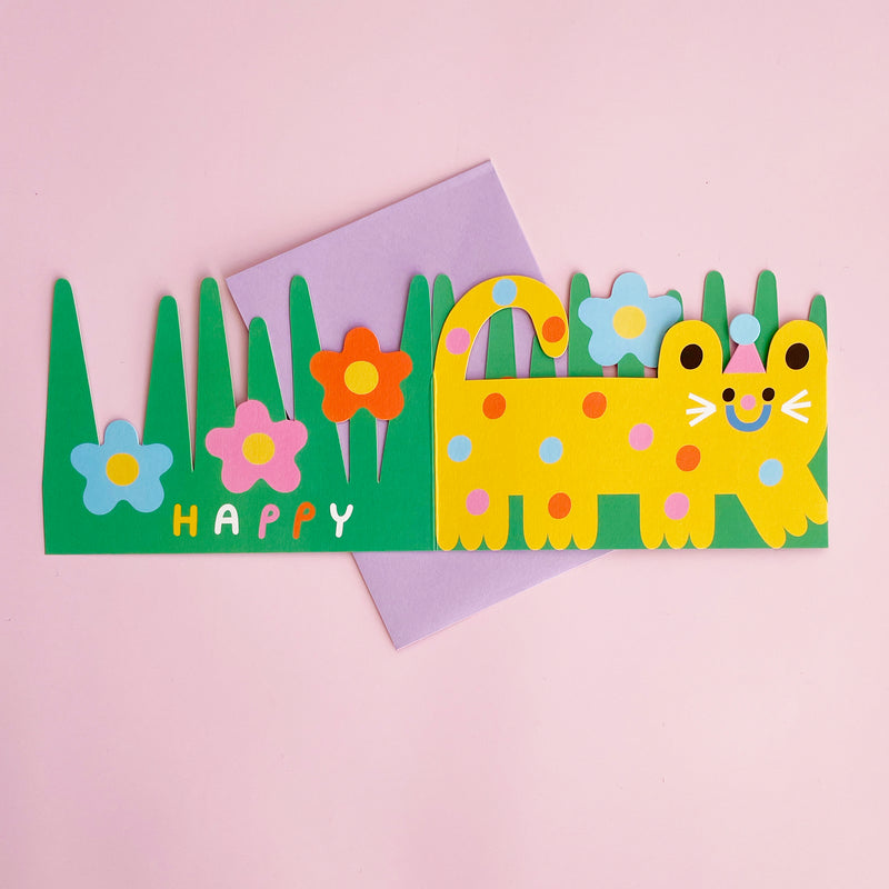 Garden Cat Fold Out Card