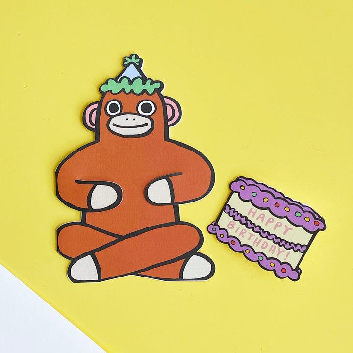 Happy Birthday Monkey & Mini Card