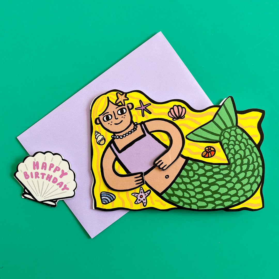 Happy Birthday Mermaid & Mini Card