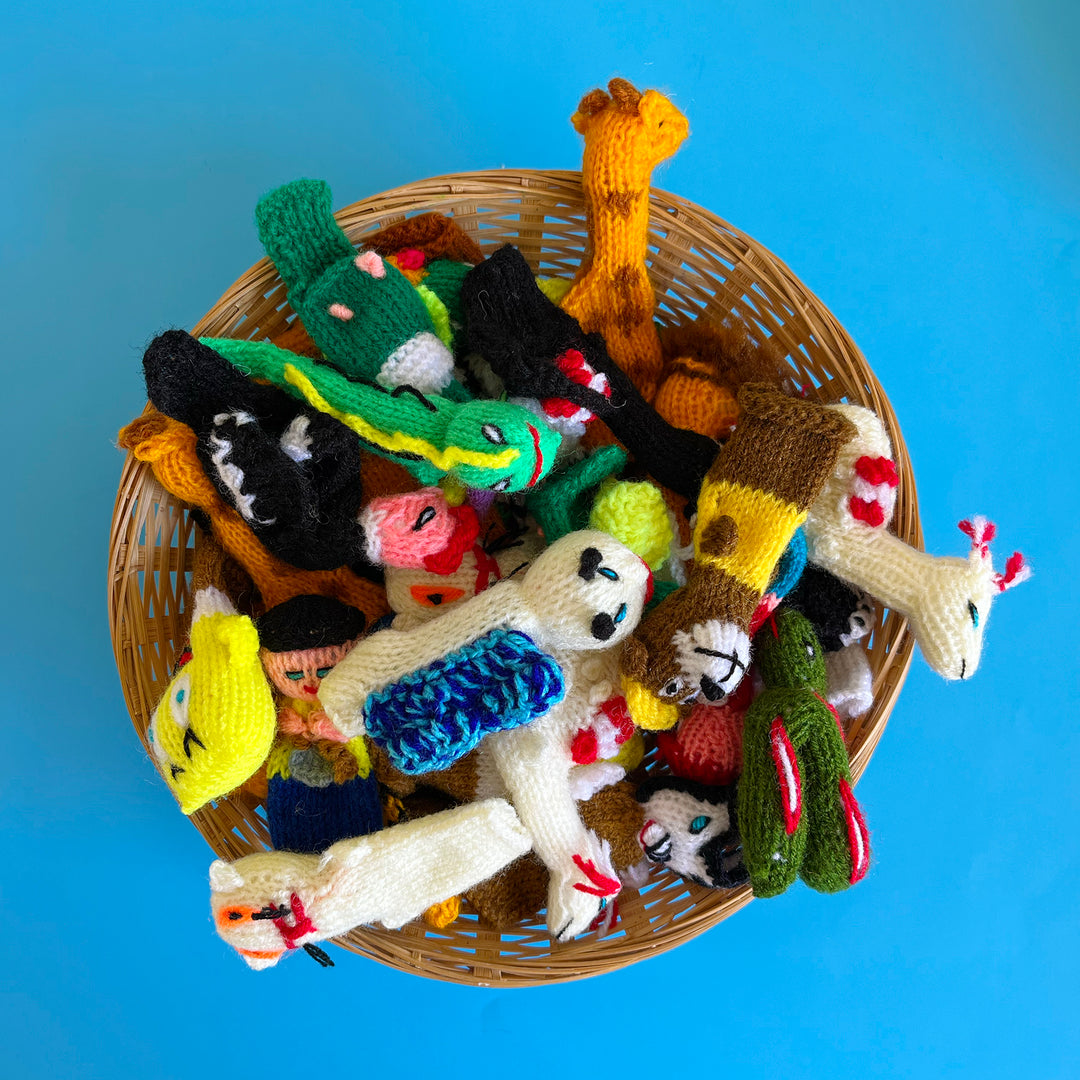 Hand Knit Finger Puppet
