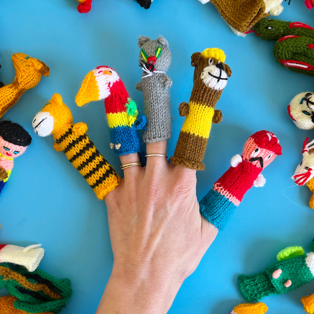Hand Knit Finger Puppet