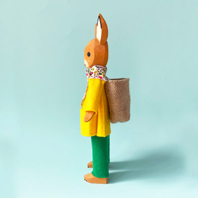 Large Wood Bunny with Pants