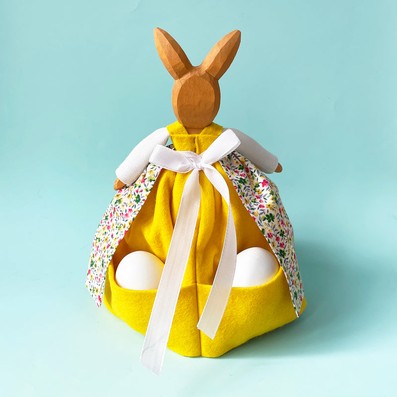 Large Wood Bunny with Skirt