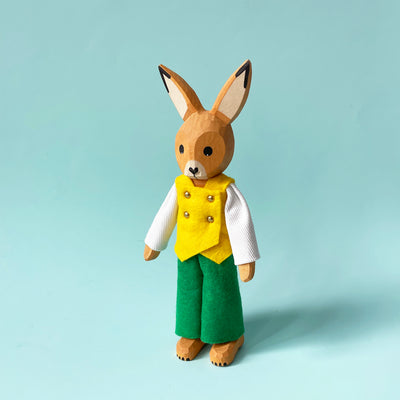 Medium Wood Bunny with Pants