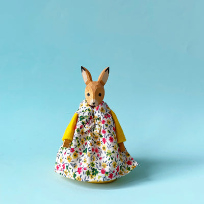 Small Wood Bunny with Skirt