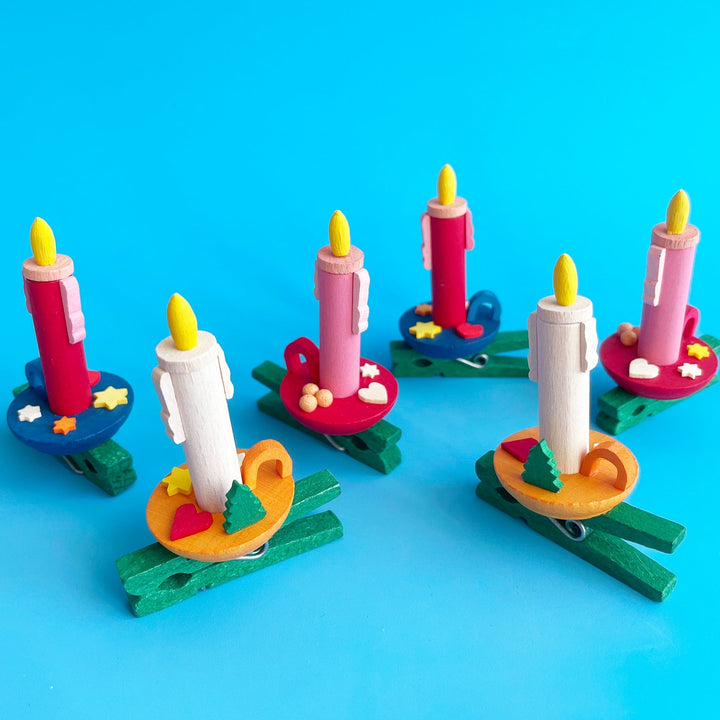 Wood Candle Clip Ornament
