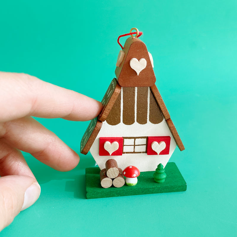 Wooden Gingerbread House Ornament
