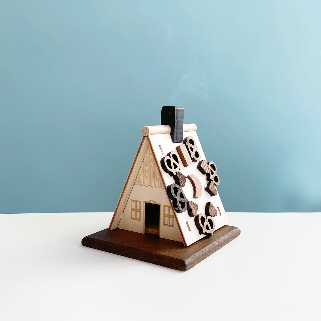 Large Wooden Gingerbread House Incense Smoker Kit