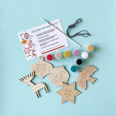 DIY Christmas Kit, Ornament Painting Kit, Holiday craft, Wooden Christ –  jillmakes