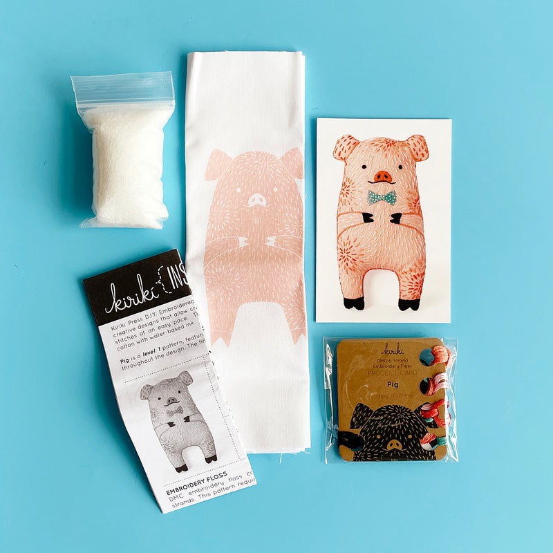 Pig Embroidery Kit