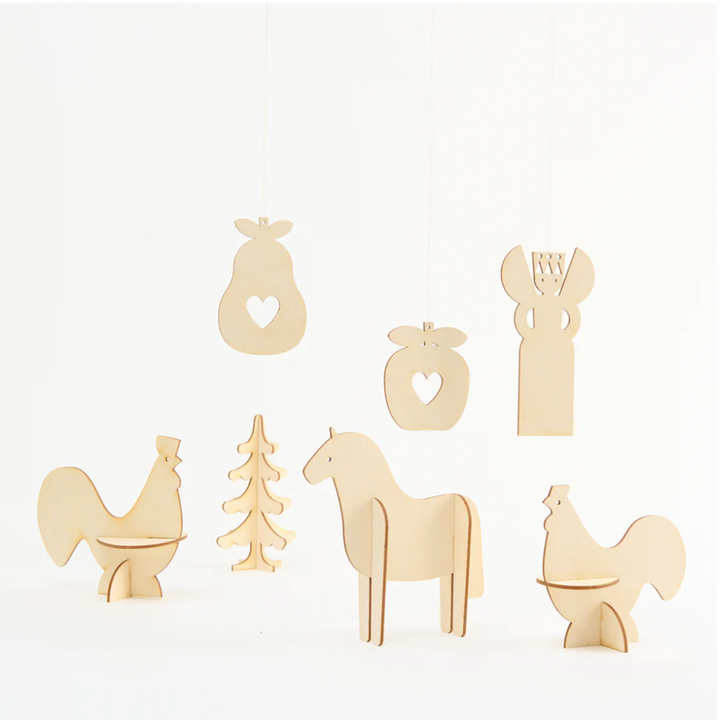 Folk Art Holiday Ornament and Decoration Kit