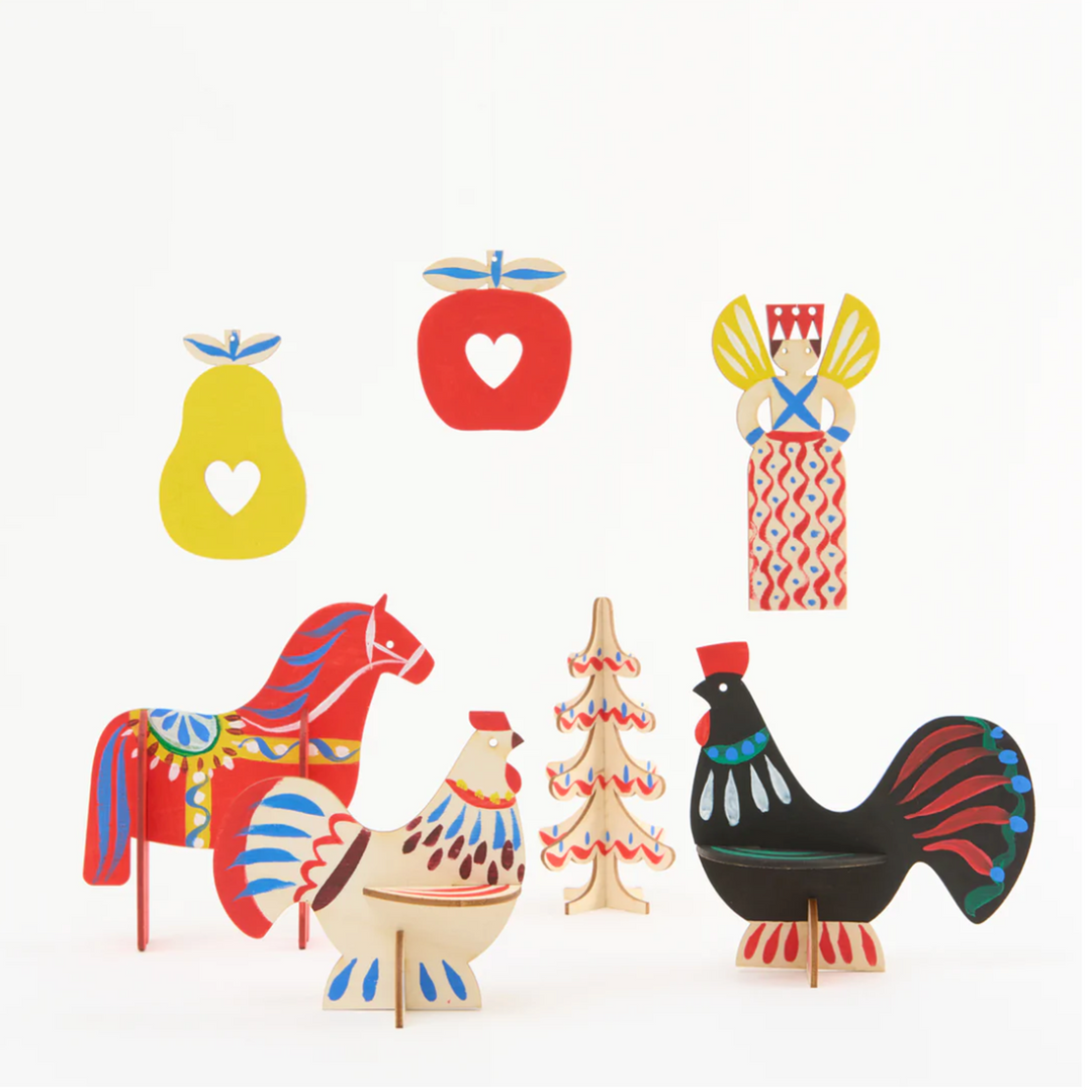 Folk Art Holiday Ornament and Decoration Kit