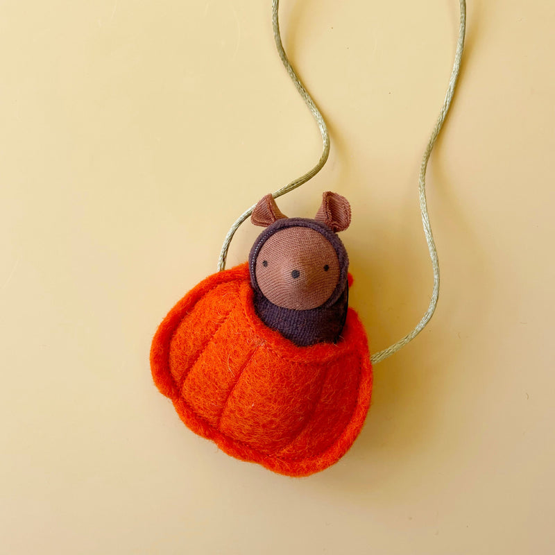 Mouse in a Pumpkin Necklace