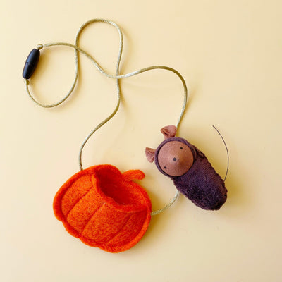 Mouse in a Pumpkin Necklace