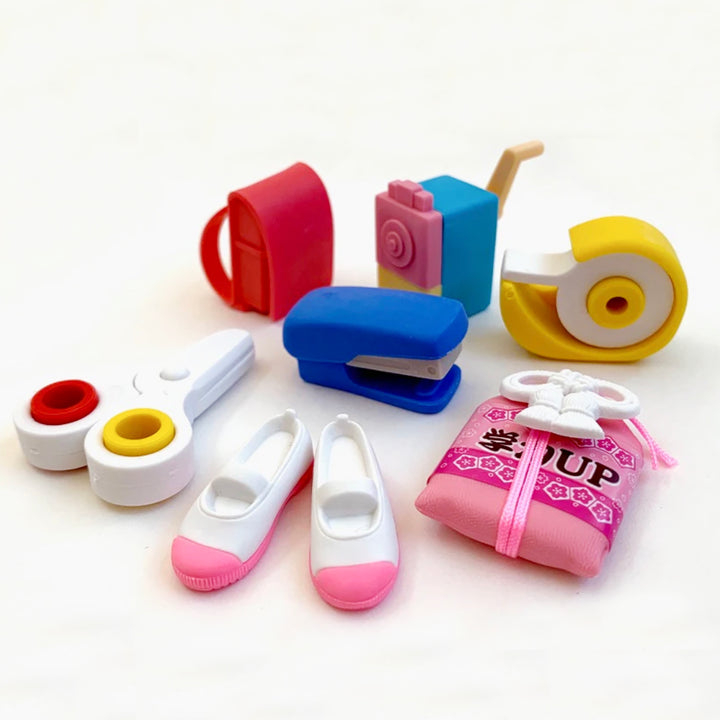 School Supplies Puzzle Eraser Set