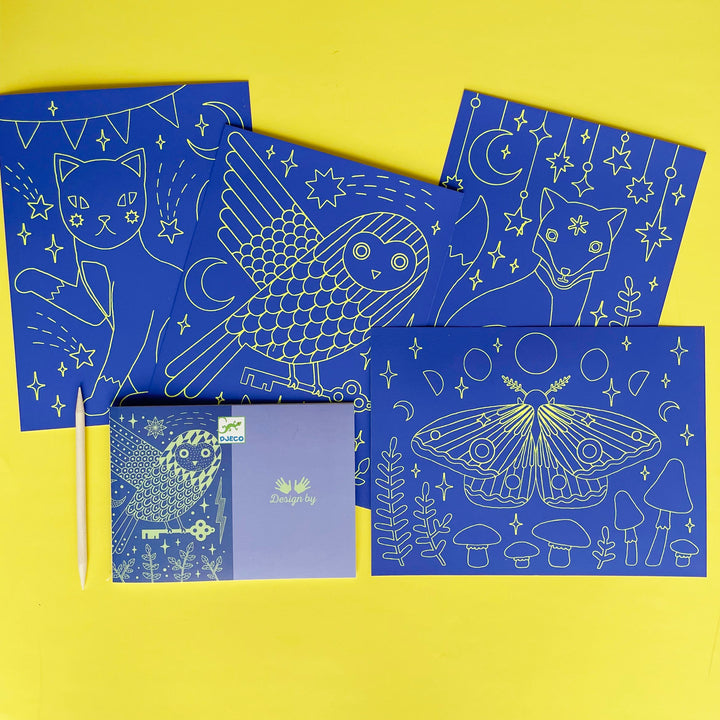 At Night Glow in the Dark Scratch Cards