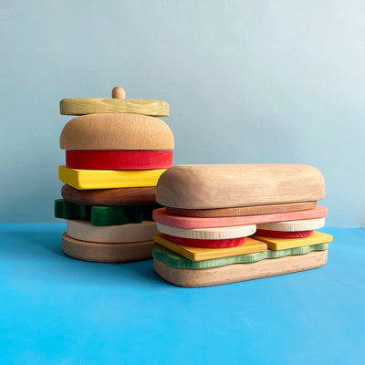 Wooden Stacking Hamburger