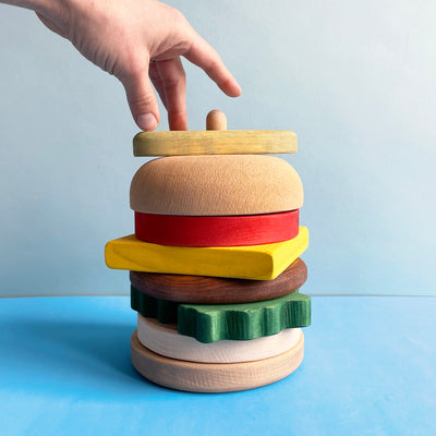Wooden Stacking Hamburger