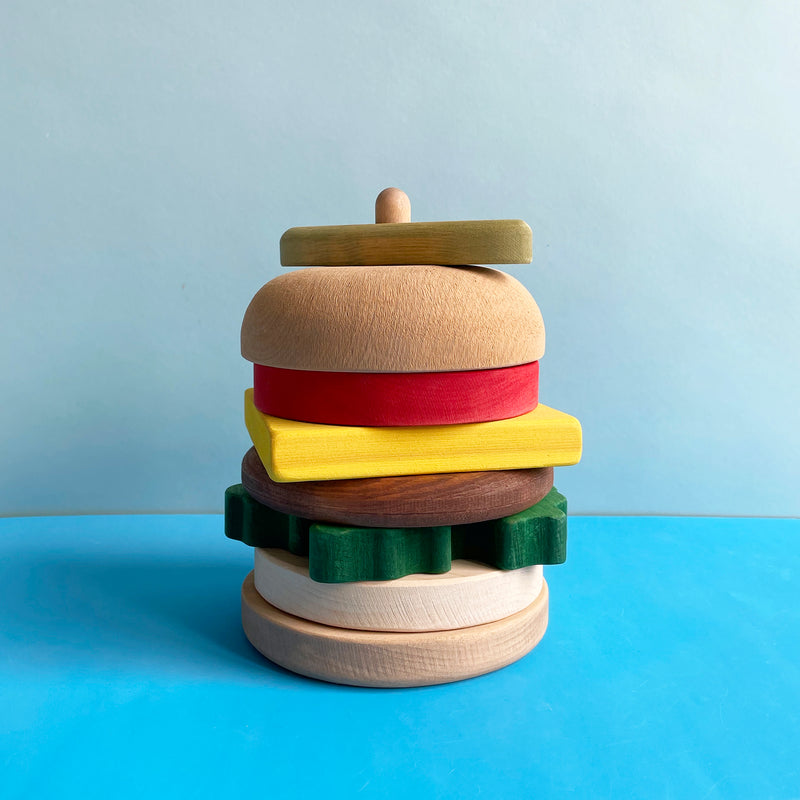 Wooden Stacking Hamburger
