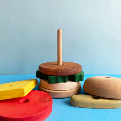 Wooden Stacking Hamburger