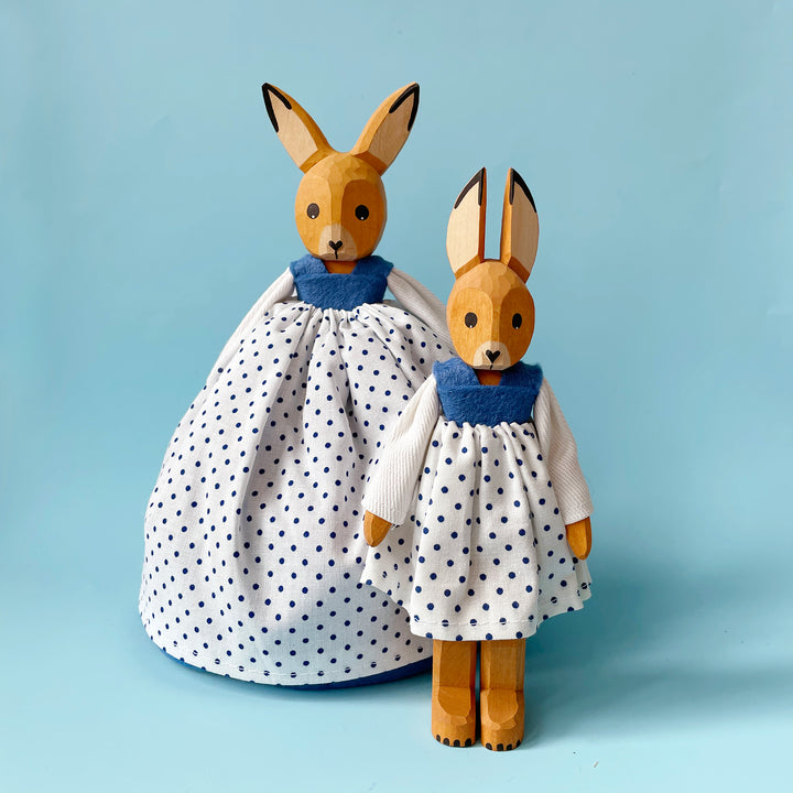Large Wood Bunny with Skirt