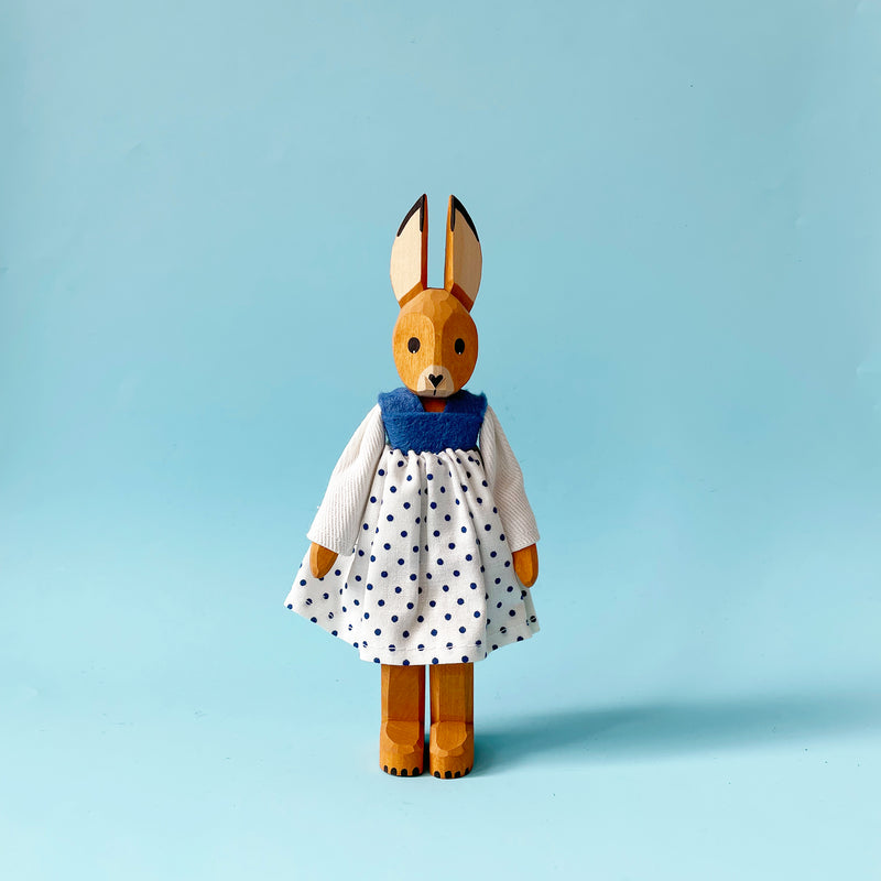 Medium Wood Bunny with Skirt & Legs