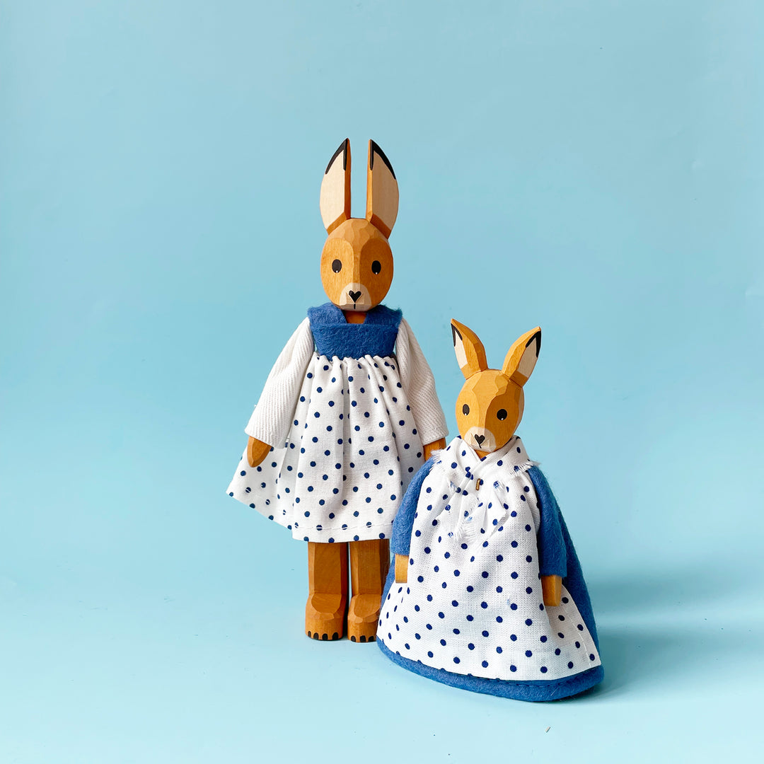 Medium Wood Bunny with Skirt & Legs