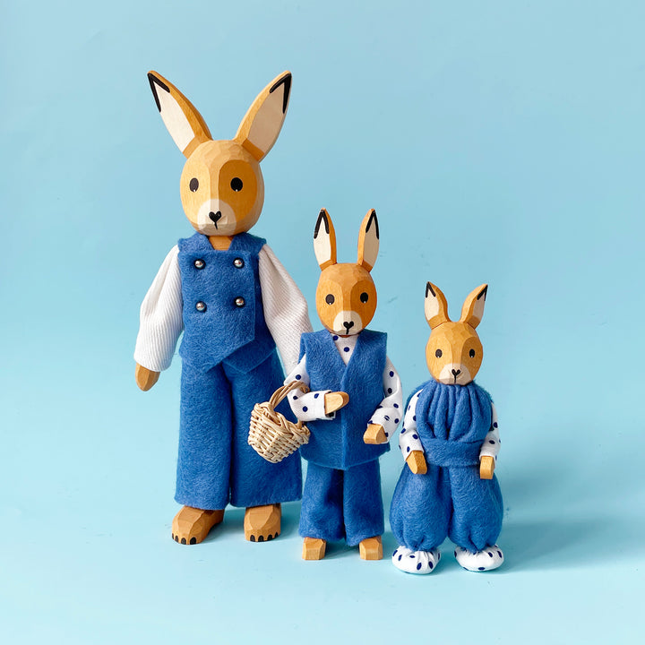 Medium Wood Bunny with Pants