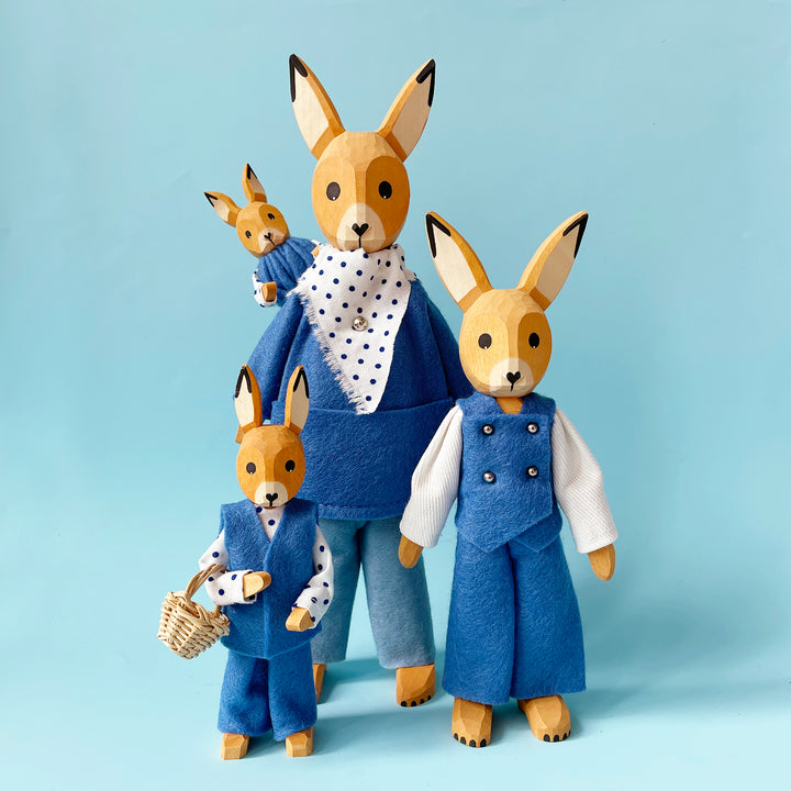 Large Wood Bunny with Pants